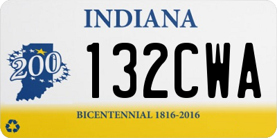 IN license plate 132CWA