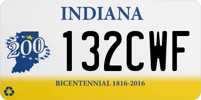 IN license plate 132CWF