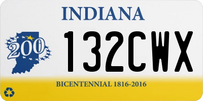 IN license plate 132CWX
