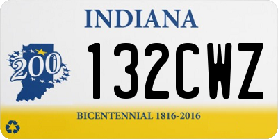IN license plate 132CWZ