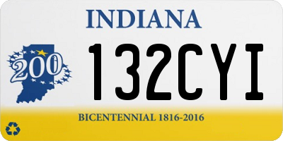 IN license plate 132CYI