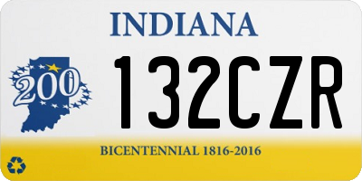 IN license plate 132CZR