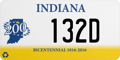 IN license plate 132D