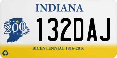 IN license plate 132DAJ