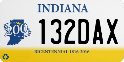 IN license plate 132DAX