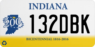 IN license plate 132DBK