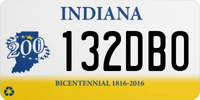IN license plate 132DBO