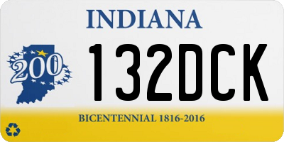 IN license plate 132DCK