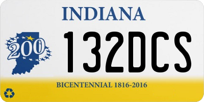 IN license plate 132DCS