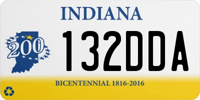 IN license plate 132DDA