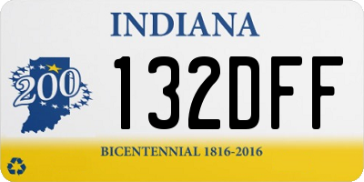 IN license plate 132DFF