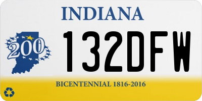 IN license plate 132DFW