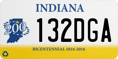 IN license plate 132DGA