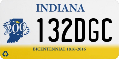 IN license plate 132DGC
