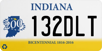 IN license plate 132DLT