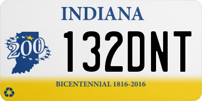 IN license plate 132DNT