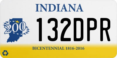 IN license plate 132DPR
