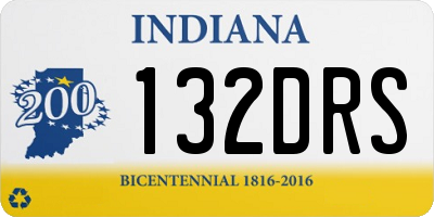 IN license plate 132DRS