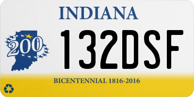IN license plate 132DSF