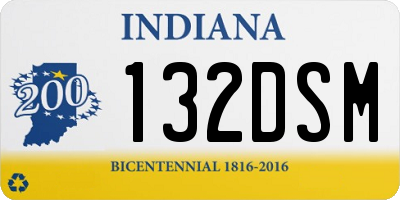 IN license plate 132DSM