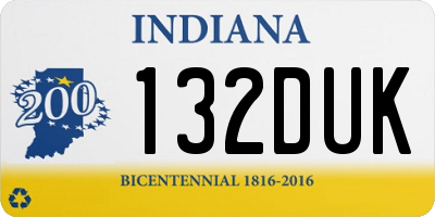 IN license plate 132DUK