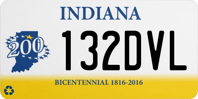 IN license plate 132DVL