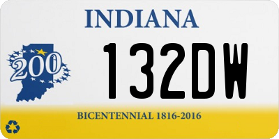 IN license plate 132DW
