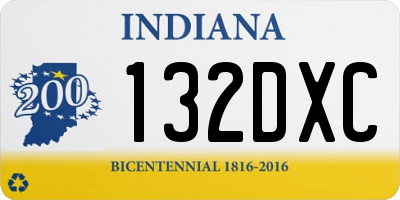 IN license plate 132DXC