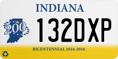 IN license plate 132DXP