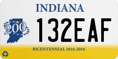 IN license plate 132EAF