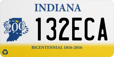 IN license plate 132ECA