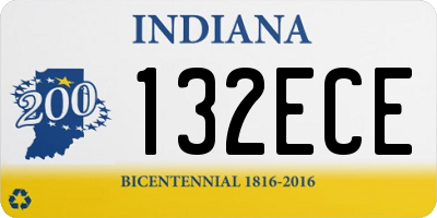 IN license plate 132ECE