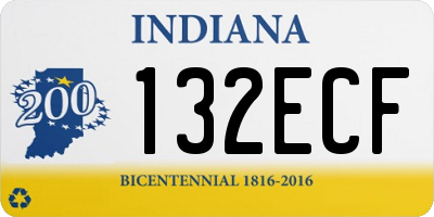 IN license plate 132ECF