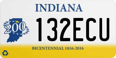 IN license plate 132ECU