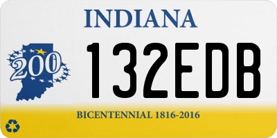IN license plate 132EDB