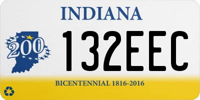 IN license plate 132EEC