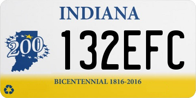 IN license plate 132EFC