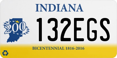 IN license plate 132EGS