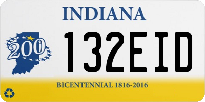 IN license plate 132EID