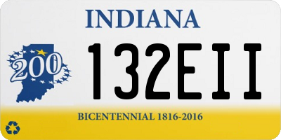 IN license plate 132EII