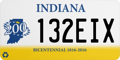 IN license plate 132EIX