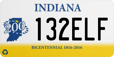 IN license plate 132ELF