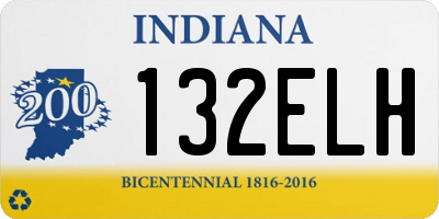 IN license plate 132ELH