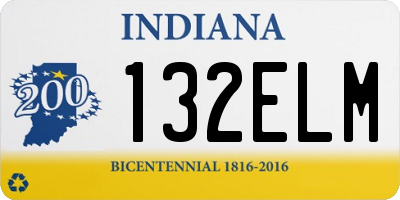 IN license plate 132ELM
