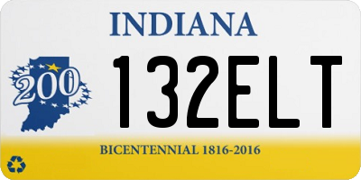 IN license plate 132ELT