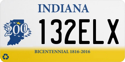 IN license plate 132ELX
