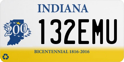 IN license plate 132EMU