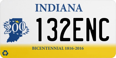 IN license plate 132ENC