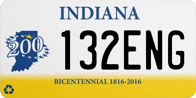 IN license plate 132ENG