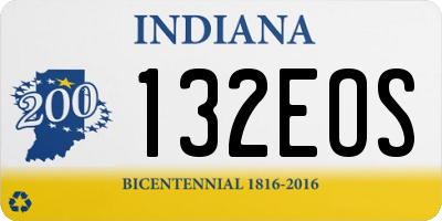 IN license plate 132EOS